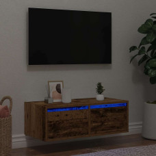 Vidaxl TV galdiņš ar LED lampiņām veca koka 75x35,5x25 cm