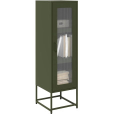 Vidaxl Highboard Olive Green 36x39x123 cm Auksti velmēts tērauds