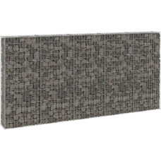 Vidaxl gabions ar vāku, cinkots tērauds, 300x30x150 cm