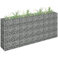 Vidaxl gabions, augstā puķu kaste, cinkots tērauds, 180x30x90 cm