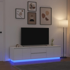 Vidaxl TV skapītis ar LED apgaismojumu, balts, 193,5x41x50 cm