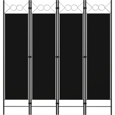 Vidaxl 4-paneļu istabas aizslietnis, melns, 160x180 cm