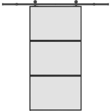 Vidaxl bīdāmās durvis aparatūras komplektu 102,5x205 cm rūdīts stikls