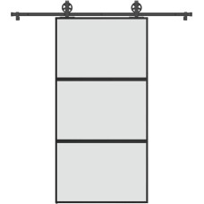 Vidaxl bīdāmās durvis aparatūras komplektu 102,5x205 cm rūdīts stikls