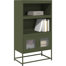 Vidaxl Highboard Olive Green 68x39x123 cm Tērauds