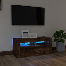 Vidaxl TV skapītis ar LED apgaismojumu, ozolkoka krāsa, 90x35x40 cm