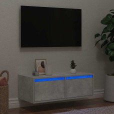 Vidaxl TV galdiņš ar LED lampiņām betona pelēks 75x35,5x25 cm