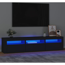 Vidaxl TV skapītis ar LED apgaismojumu, melns, 180x35x40 cm