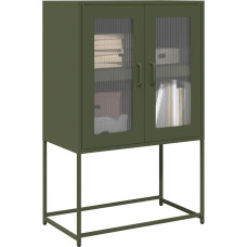 Vidaxl Highboard Olive Green 68x39x107 cm Tērauds