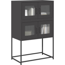 Vidaxl Highboard Black 68x39x107 cm Tērauds