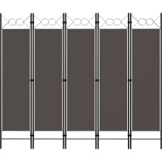 Vidaxl 5-paneļu istabas aizslietnis, antracītpelēks, 200x180 cm