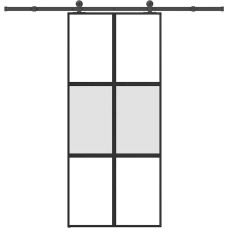 Vidaxl bīdāmās durvis ar aparatūras komplektu 90x205 cm rūdīts stikls