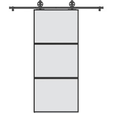 Vidaxl bīdāmās durvis ar aparatūras komplektu 90x205 cm rūdīts stikls