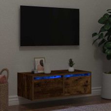 Vidaxl TV galdiņš ar LED lampiņām ozolkoka krāsa 75x35,5x25 cm