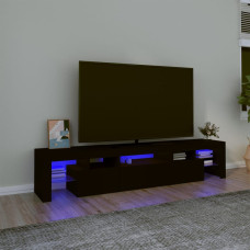 Vidaxl TV skapītis ar LED apgaismojumu, melns, 200x36,5x40 cm