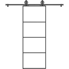 Vidaxl bīdāmās durvis ar stiprinājumiem, stikls, alumīnijs, 76x205 cm