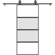 Vidaxl bīdāmās durvis ar aparatūras komplektu 90x205 cm rūdīts stikls