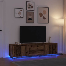 Vidaxl TV skapītis ar LED lampiņām, veca koka, 193,5x41x50 cm