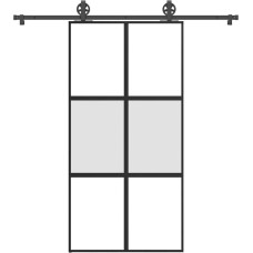 Vidaxl bīdāmās durvis aparatūras komplektu 102,5x205 cm rūdīts stikls