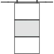 Vidaxl bīdāmās durvis aparatūras komplektu 102,5x205 cm rūdīts stikls