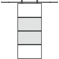 Vidaxl bīdāmās durvis ar aparatūras komplektu 90x205 cm rūdīts stikls