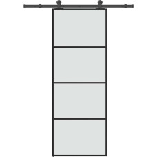 Vidaxl bīdāmās durvis ar stiprinājumiem, stikls, alumīnijs, 76x205 cm