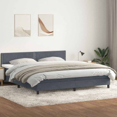 Vidaxl Box Spring Gulta ar matrača Tumši pelēka 200x210 cm samts