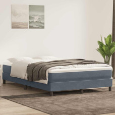 Vidaxl Box Spring Gulta bez matrača Tumši pelēka 140x220 cm samts