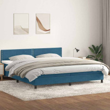 Vidaxl Box Spring Gulta ar matrača Tumši zila 200x220 cm samts