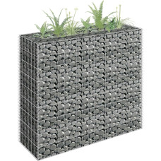 Vidaxl gabions, augstā puķu kaste, cinkots tērauds, 90x30x90 cm