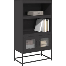 Vidaxl Highboard Black 68x39x123 cm Tērauds