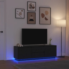 Vidaxl TV skapītis ar LED apgaismojumu, melns, 160,5x41x50 cm