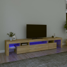 Vidaxl TV skapītis ar LED apgaismojumu, ozolkoka krāsa, 215x36,5x40 cm