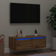 Vidaxl TV galdiņš ar LED lampiņām koka karas 75x35,5x25 cm