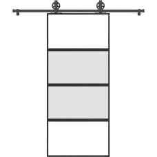 Vidaxl bīdāmās durvis ar aparatūras komplektu 90x205 cm rūdīts stikls