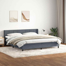 Vidaxl Box Spring Gulta ar matrača Tumši pelēka 200x210 cm samts