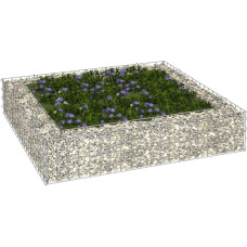 Vidaxl gabions, augstā puķu kaste, cinkots tērauds, 100x100x20 cm