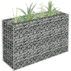 Vidaxl gabions, augstā puķu kaste, cinkots tērauds, 90x30x60 cm